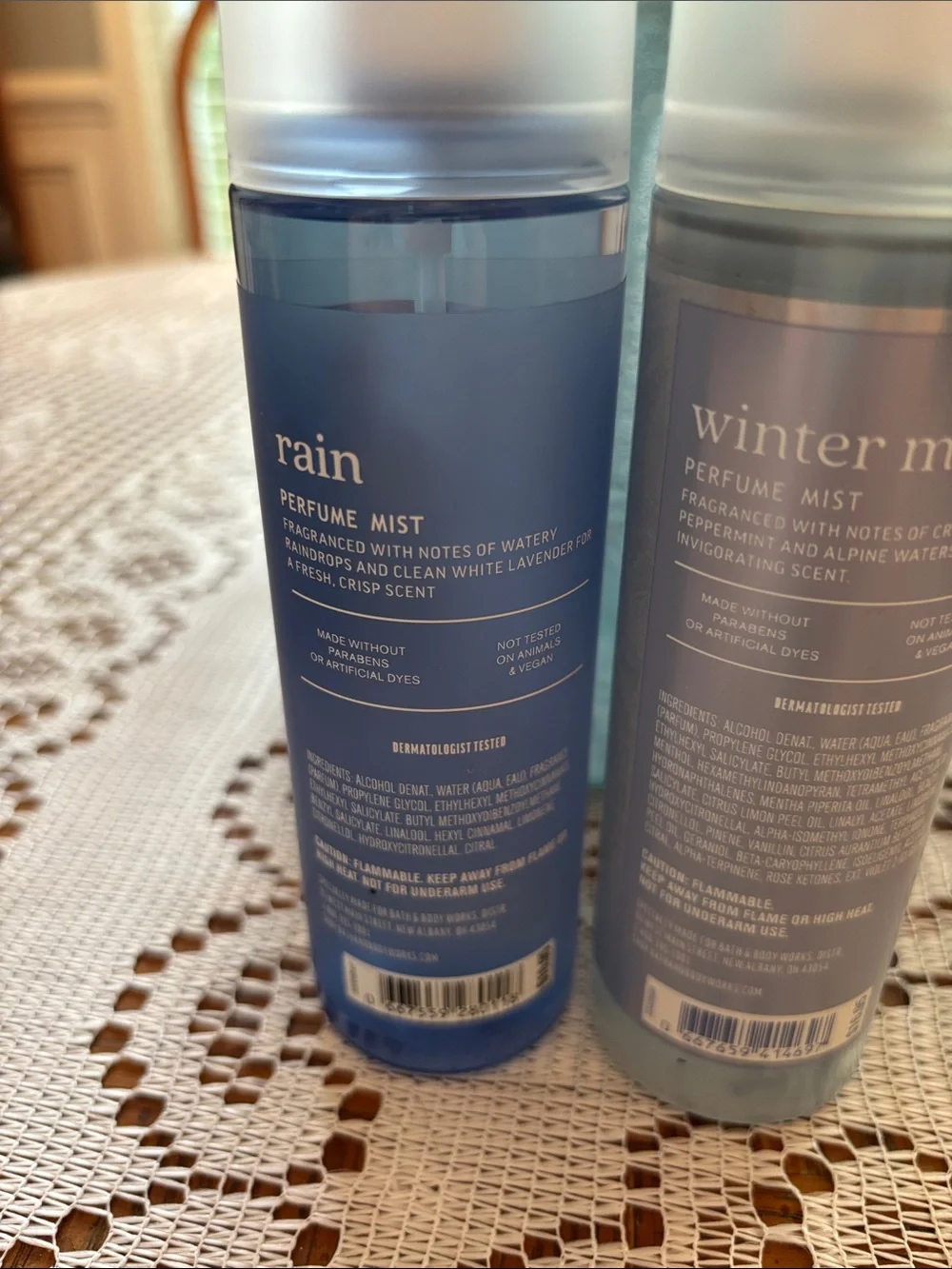 Bath & Body Works Rain and Winter Mint Mists